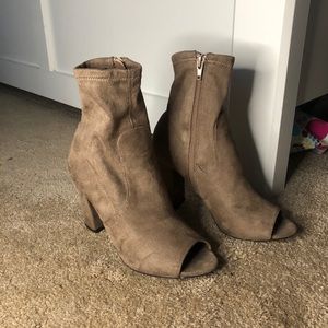 Peep toe sock boot 6